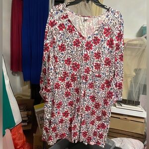 Old Navy Red & Blue Floral Dress